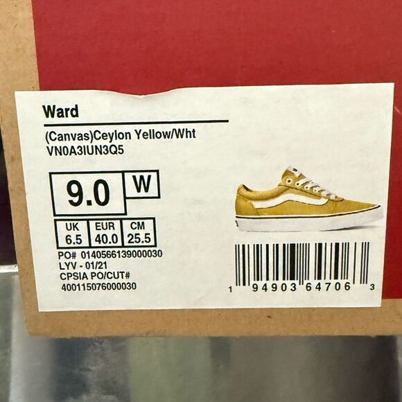 Vans Ward Yellow White Canvas Sneakers Women’s 9 – Worn Once! - Picture 12 of 17